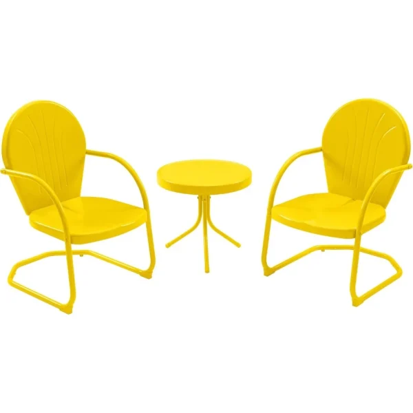 Retro Metal Outdoor Seating Set 3 Pieces