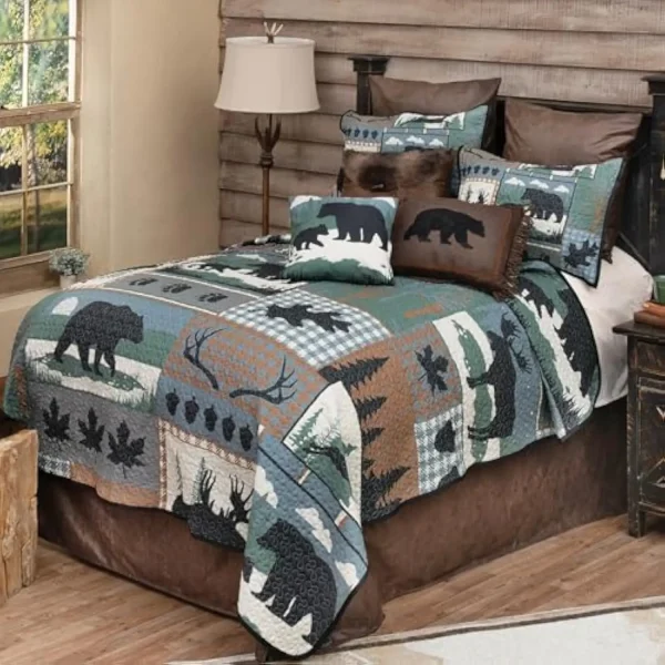Twilight Woods Bear & Moose Quilt Bed Set