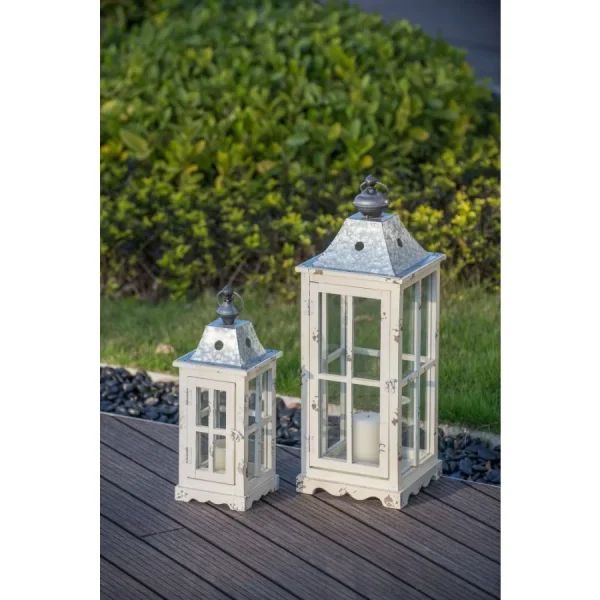 Wooden Hurricane Lantern Candle Holder