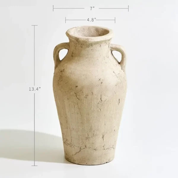 Large, Tall Terra Cotta Pitcher Vase
