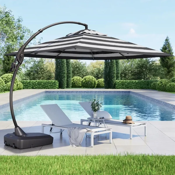10x10 FT Square Aluminum Cantilever Umbrella Base Included