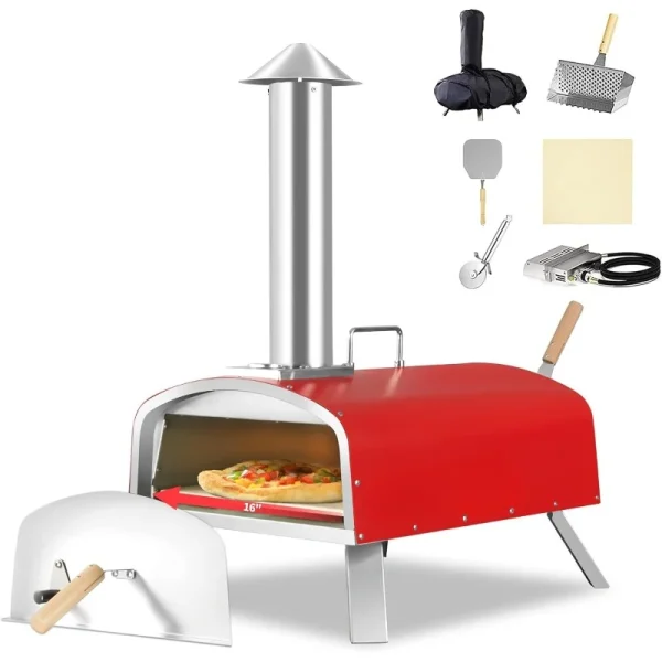 Propane & Wood Fired Stainless Pizza Oven