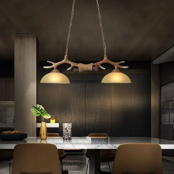 Rustic Deer Antler Chandelier - 2-Light