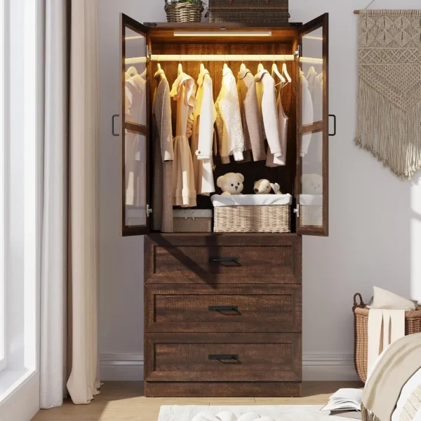 75" Tall Farmhouse 2 Doors Armoire