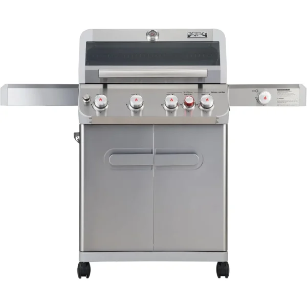 Stainless Steel 4 Burner Propane Gas Grill, 62,000 BTU