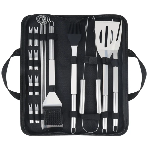 20PCS Heavy Duty Stainless Steel Grill Set
