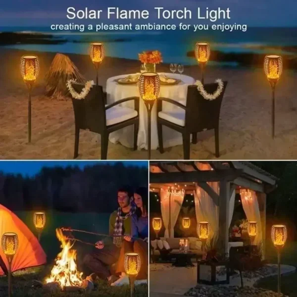Solar torch lights for flashing flames