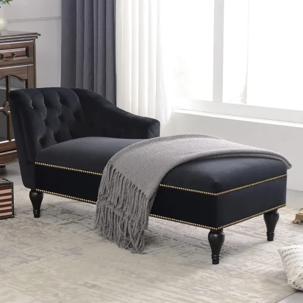Tufted Velvet Chaise Lounge Chair