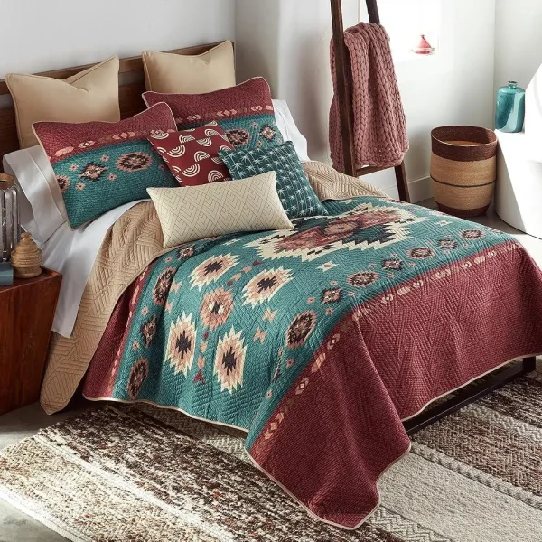 King 3 Piece Southwest Quilt Set