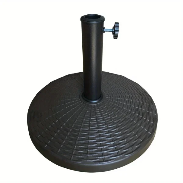 22 lbs Black Round Powder Coated Resin Patio Umbrella Base