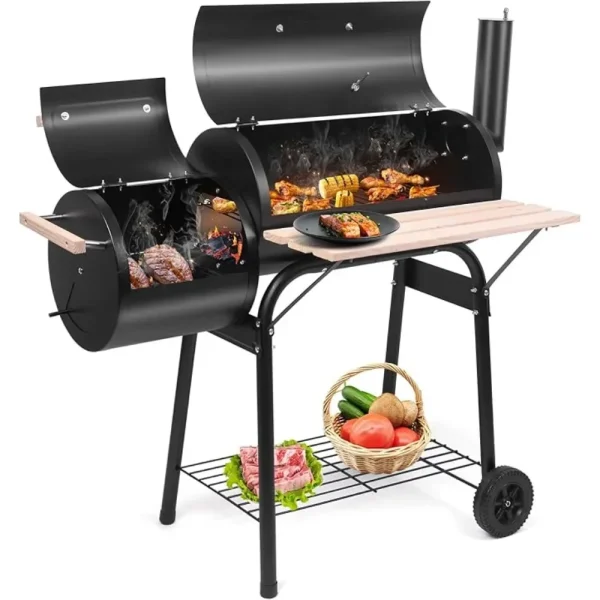 Charcoal Grill and Offset Smoker