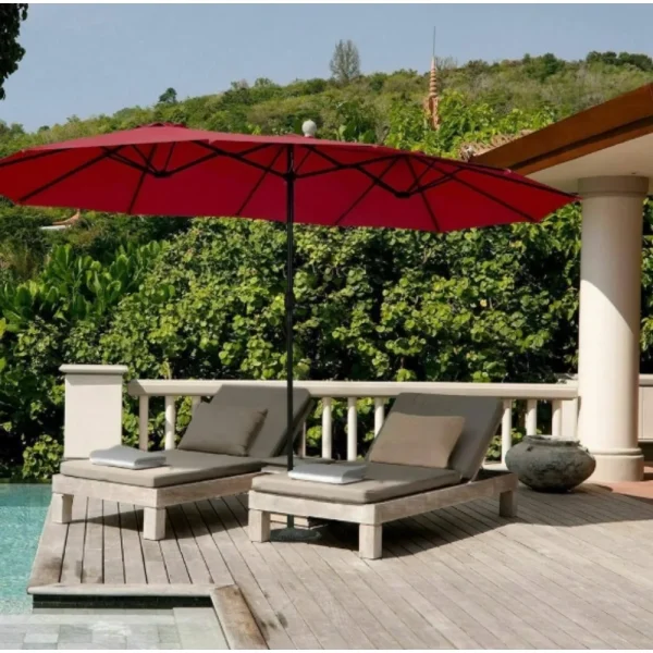 15 ft. Steel Market Patio Umbrella with Crank