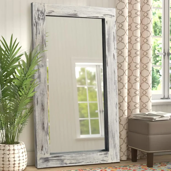71x32in Rustic Wood Frame Full Body  Mirror