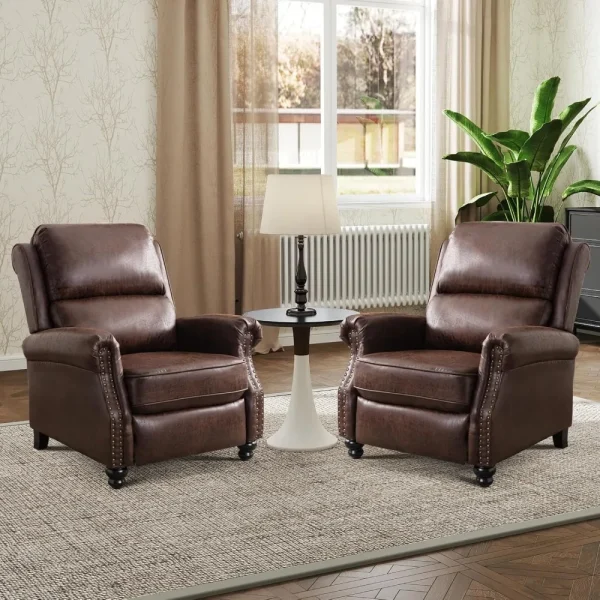 Push Back Faux Leather Recliner Chair
