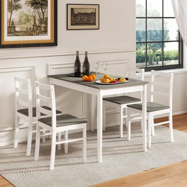 Farmhouse 5 Piece Dining Table Set