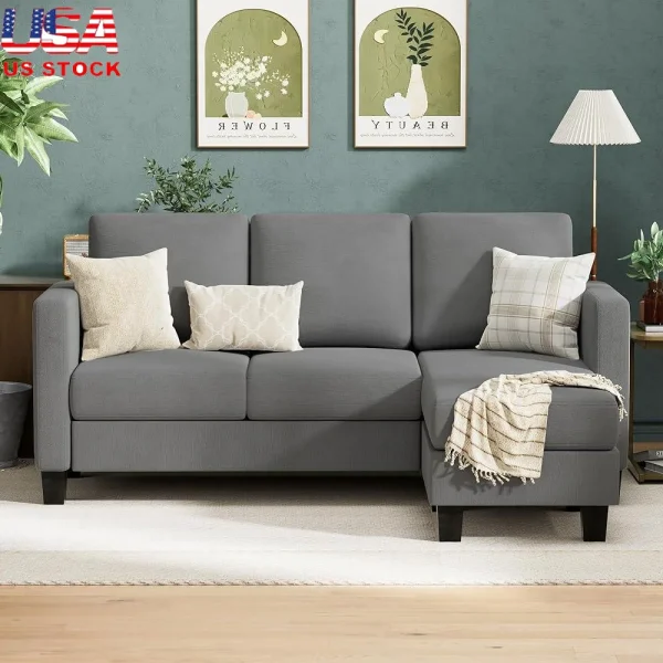 L Shaped 3 Seat Sectional Sofa
