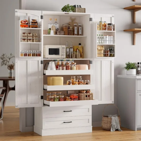 71" Tall Farmhouse Kitchen Pantry Cabinet