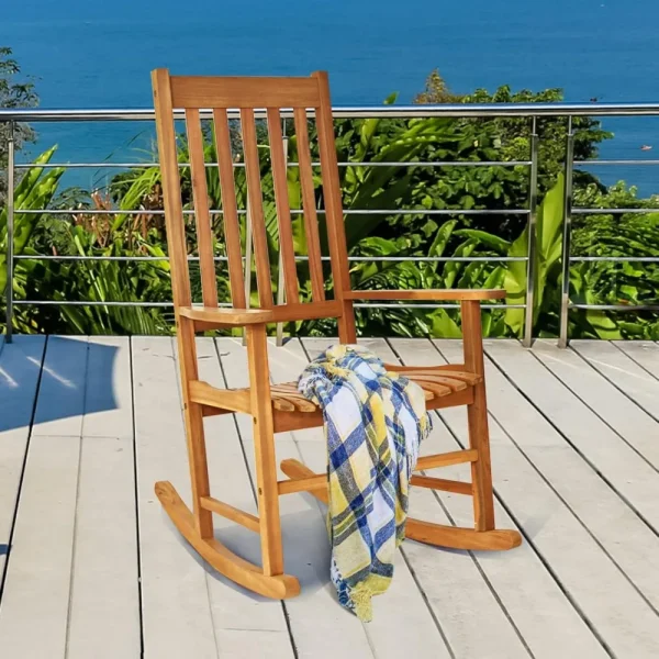 Wood Porch Rocking Chair Set