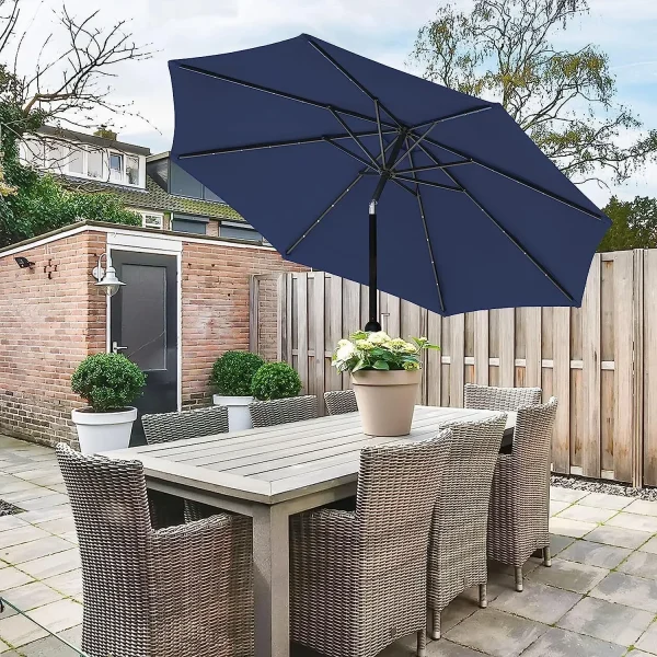 9' Solar  LED Lighted Patio Umbrella
