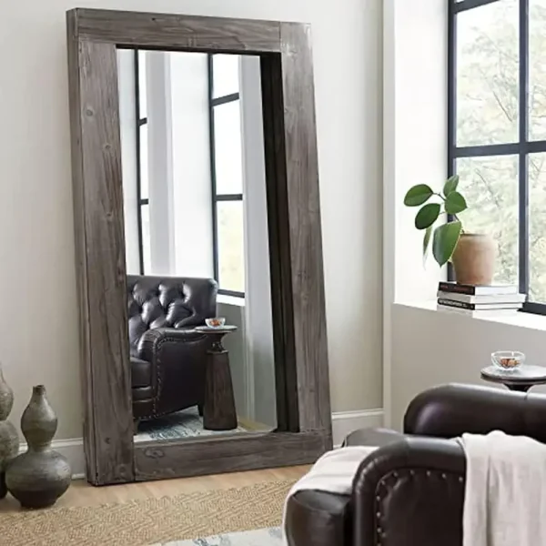 Oversized Farmhouse Rustic Wood Full Length  Mirror