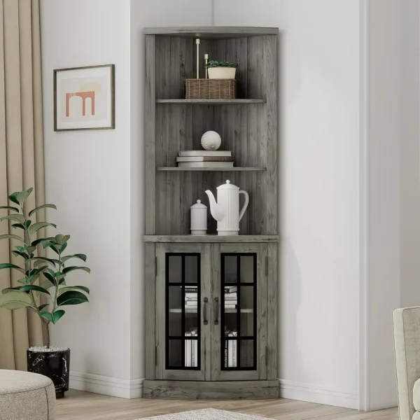 65 Inch Tall Corner Storage Cabinet