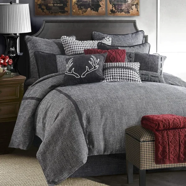 4 Piece Lodge Tweed Comforter Set