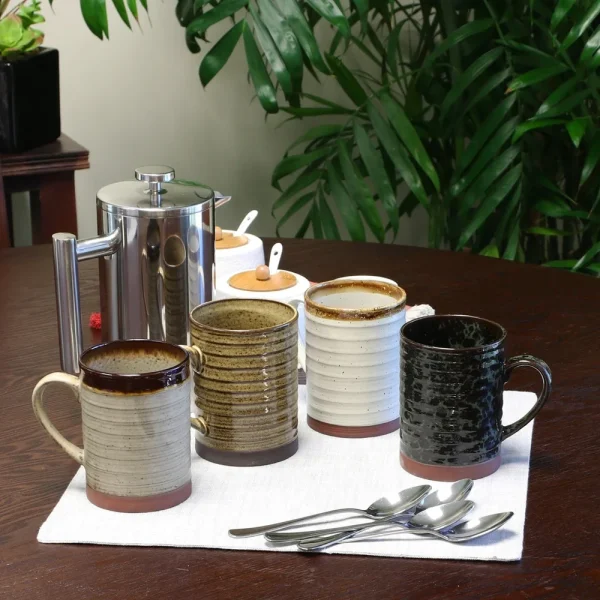 Rustic Terracotta 4 Piece Mug Set