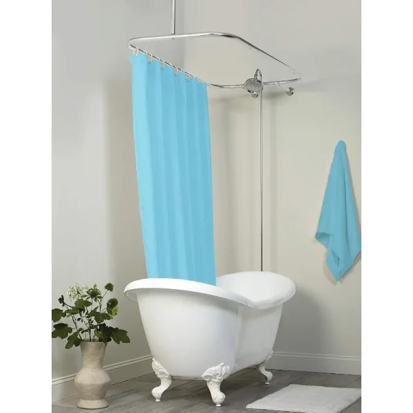 Rustproof Round Shower Curtain Rod for Clawfoot Tub