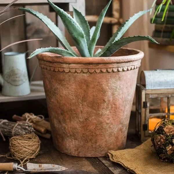 Large Stoneware Terracotta Cement Flower Pots