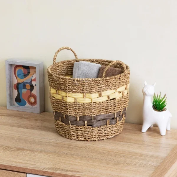 Handwoven Large Seagrass Storage Basket