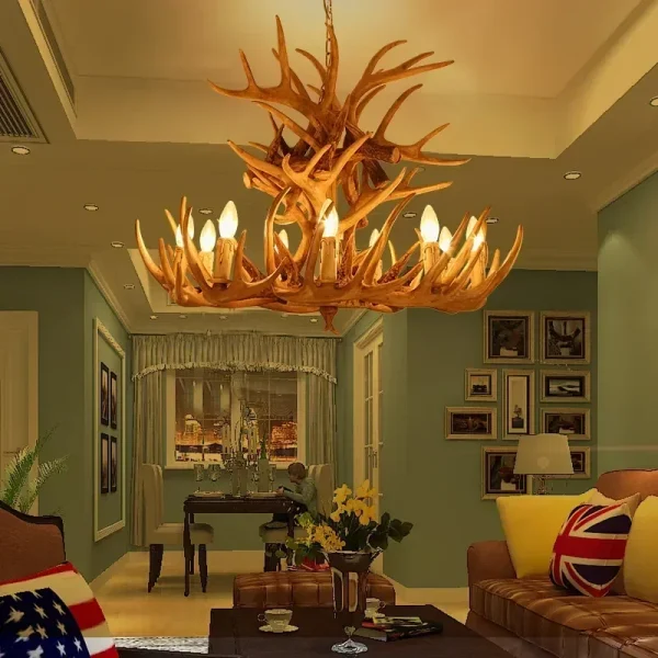 Vintage Resin Antler Lighting Fixtures