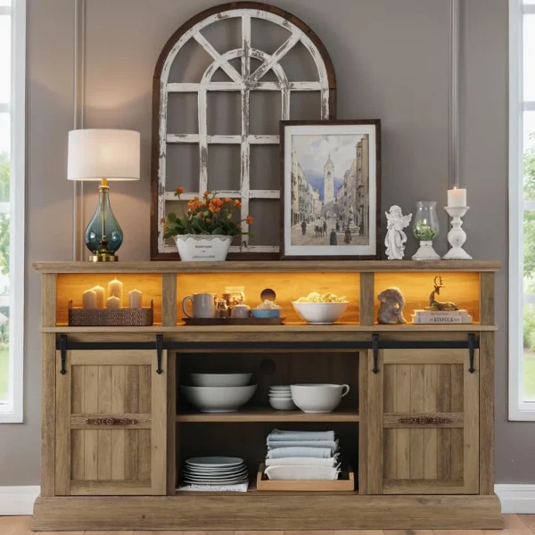 58" Farmhouse Sideboard Buffet Cabinet
