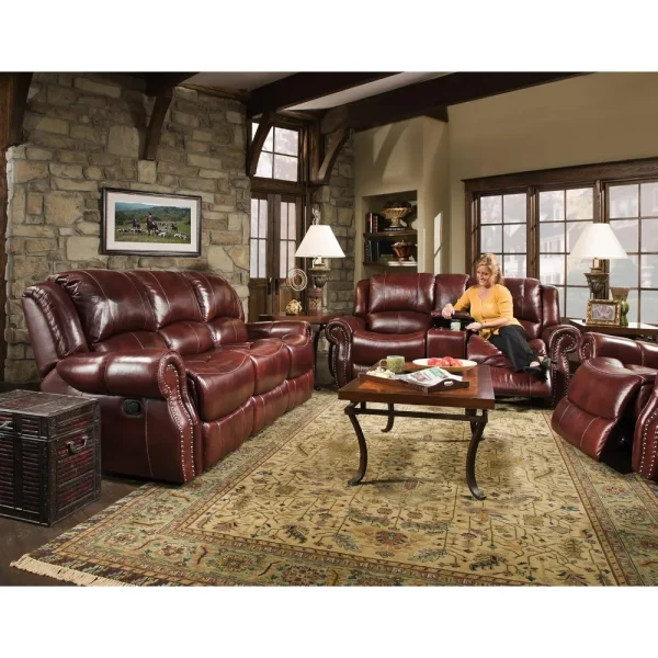 Telluride 3 Piece Set with Deep Seating Double Reclining Sofa, Console Loveseat, and Rocker Recliner