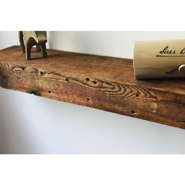 Solid Rustic Reclaimed Wood Fireplace Mantel Shelf