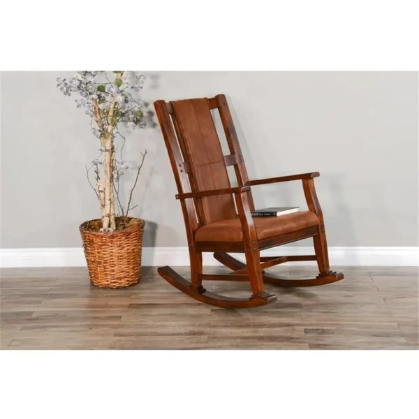 Farmhouse Mahogany Wood Rocking Chair
