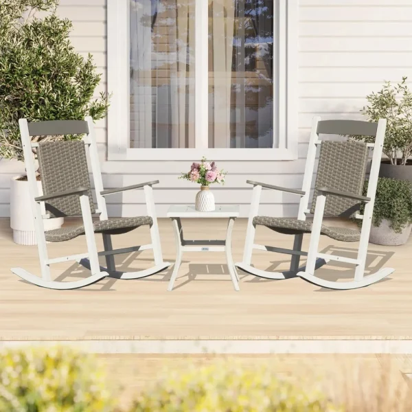 Outdoor Oversized Rocking Chairs Set of 3