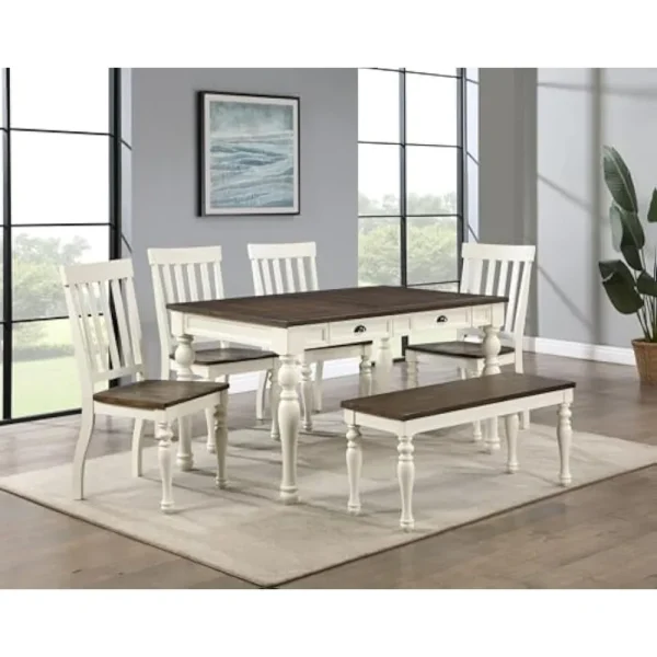 Farmhouse Style 6pc Dining Table Set