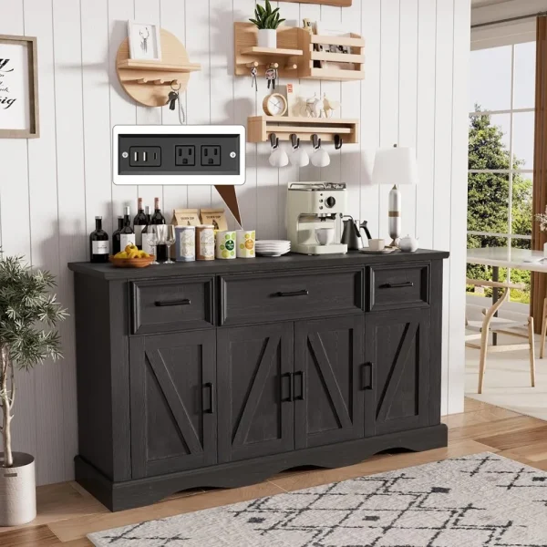 58" Large Wooden Buffet Cabinet