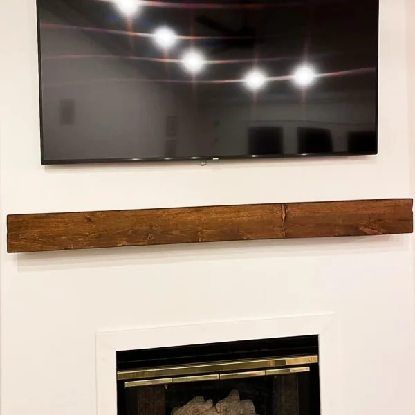 Rustic Fireplace Mantel 60Lx6Hx8D)