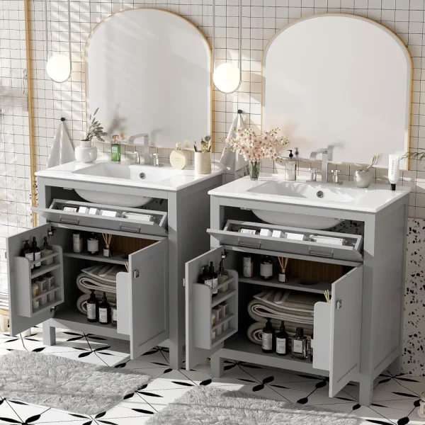 60" Bathroom Vanity Set with Double Sink