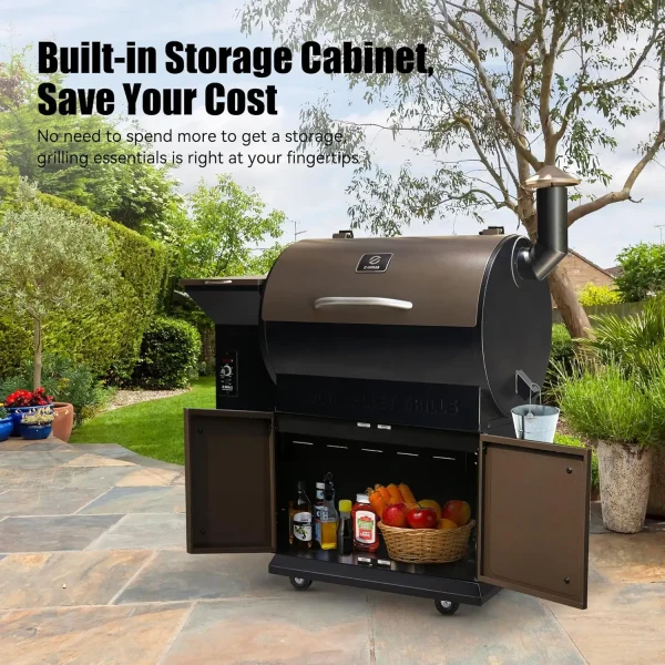 Wood Pellet Grill Smoker with Rain Cover