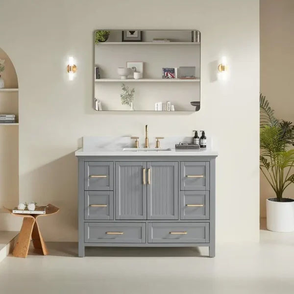 48" Bathroom Vanity with 2 Handle Sets