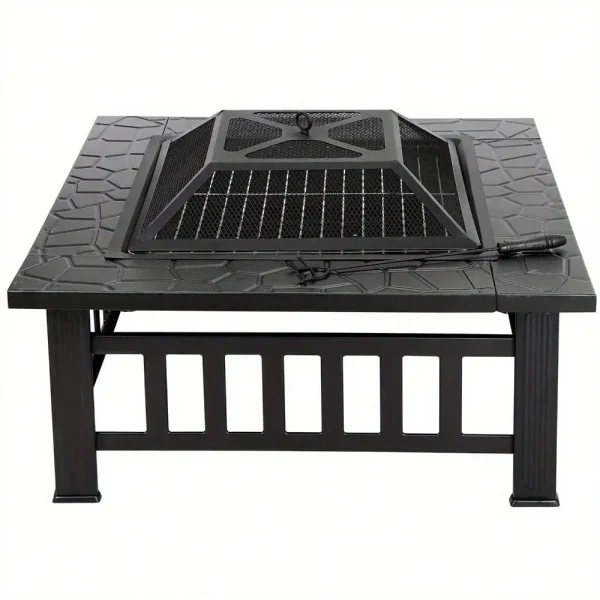 32" Metal Firepit With Cover
