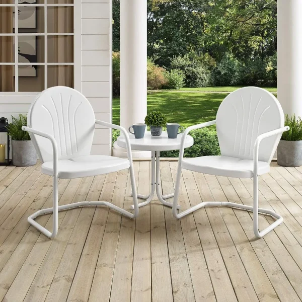 Retro Metal Bistro Patio Set with 3 Pieces