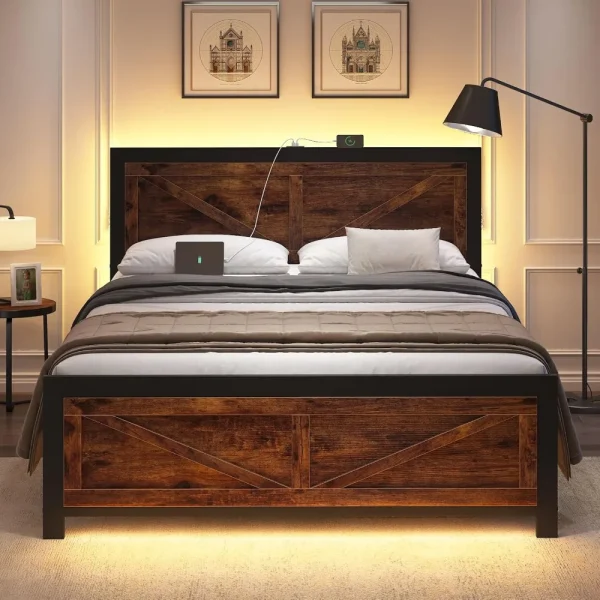 Queen Size Rustic Bed Frame