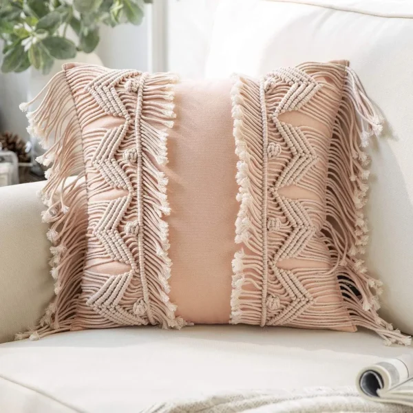 Handcrafted Cotton Macrame Pillow