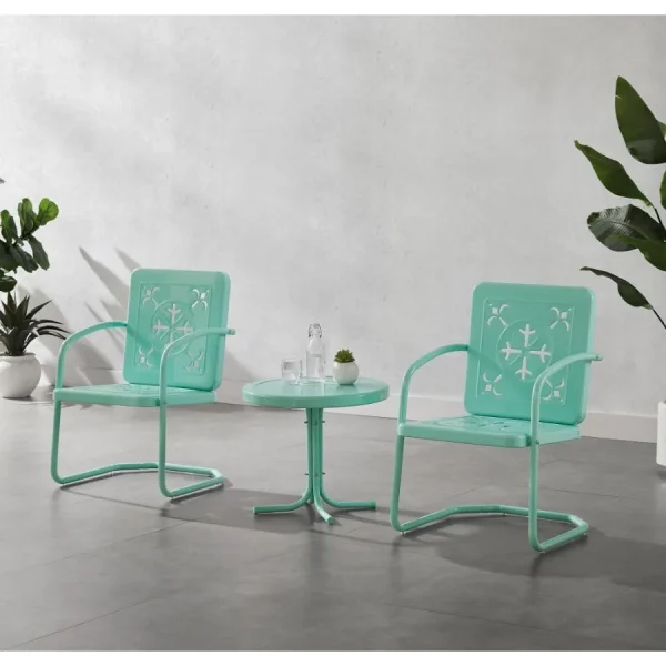 3 Piece Vintage Outdoor Chair and Side Table