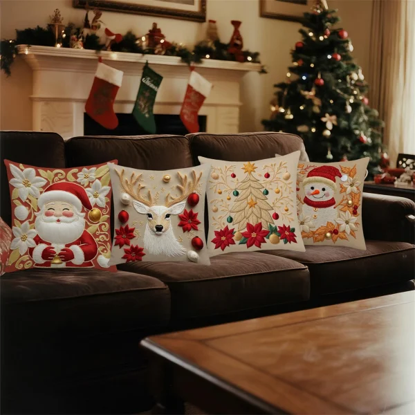 Christmas Pillow Covers 4 Pcs Set