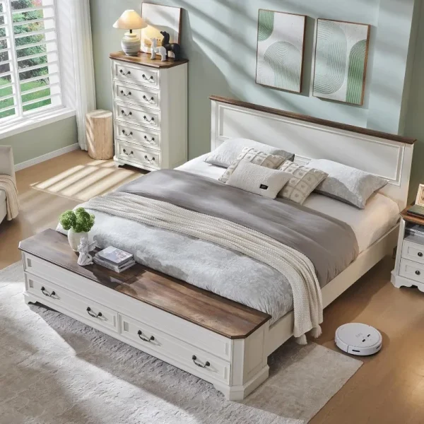 Farmhouse King Bed with Storage
