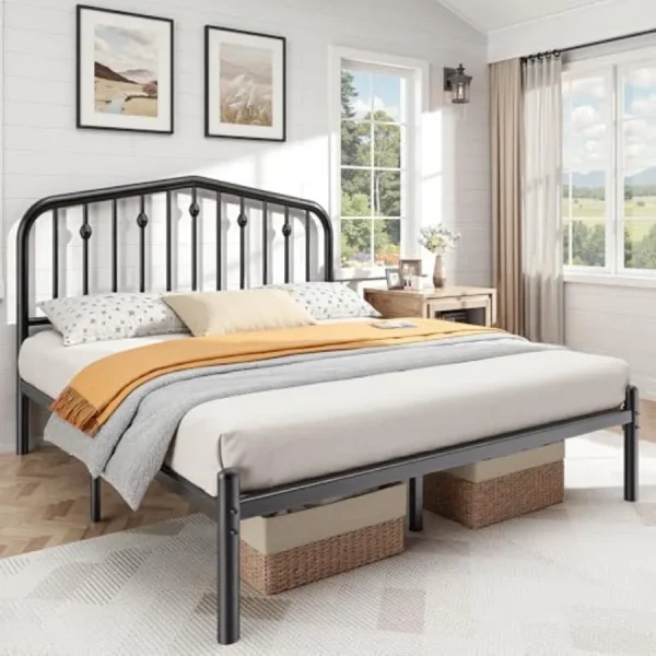 Queen Rustic Metal Bed Frame